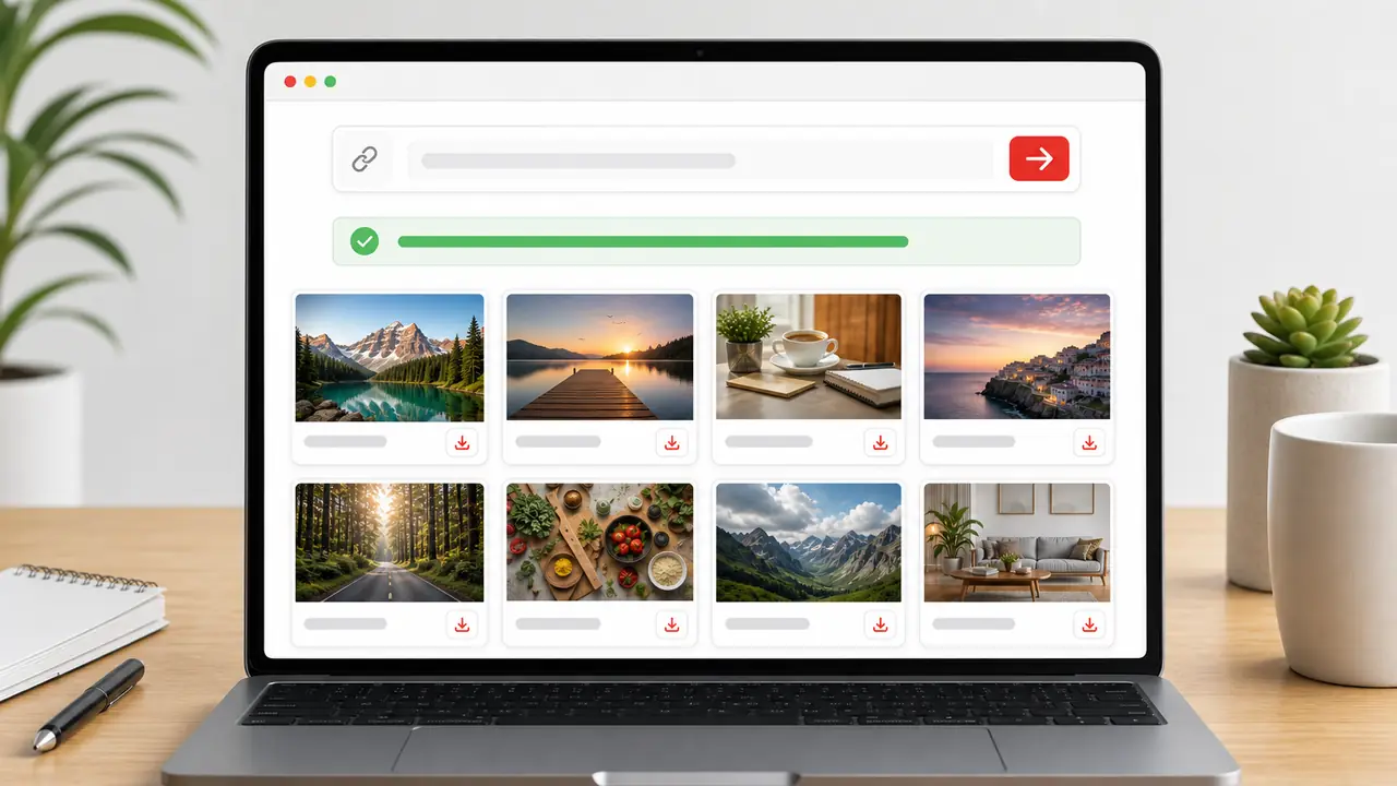 YouTube Thumbnail Downloader с полем для ссылки и карточками доступных превью